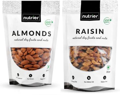 NUTRIER Premium Natural Raisins, Almonds