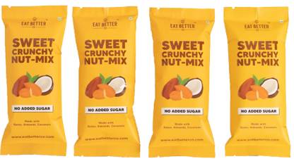 EAT BETTER CO Sweet Crunchy Nut Mix - Better Munch - Roasted & Chopped – Healthy Snack Assorted Nuts