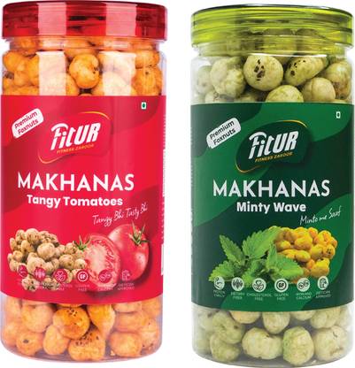 FitUR Tangy Tomato Minty Wave Roasted & Flavored Makhana Combo Pack Healthy Snack Fox Nut