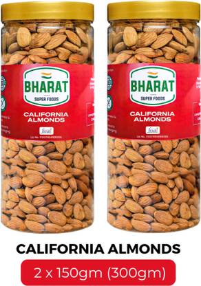 Bharat Super Foods Premium Natural California Almonds – Badam Giri – 2 x 150gm (300gm) Almonds