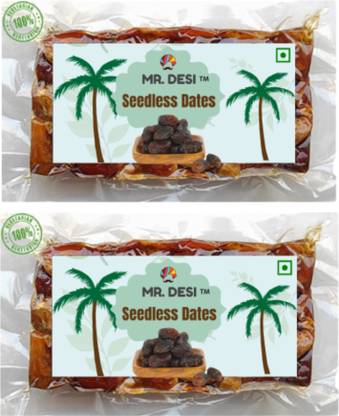 MR DESI Seedless Dates (500GM X 2) Pin Khajur Dates, Dates Dry Fruit Dates