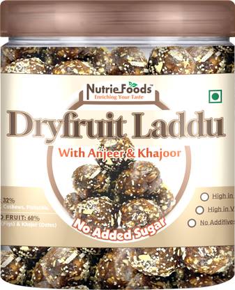 Nutriefoods Dry Fruit Laddu With Anjeer (Figs) And Khajur(Dates) | No Added Sugar Assorted Seeds & Nuts
