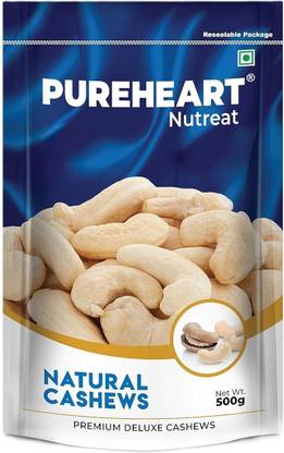 PUREHEART Natural Dry Fruit, Premium Kaju Whole Crunchy & Delicious Cashews