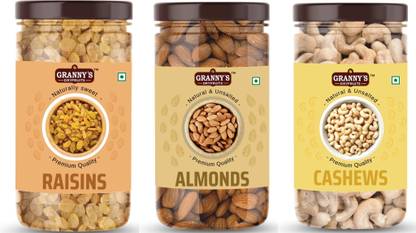 Grannys Dryfruits badam kaju kishmish Dryfruits Combo Pack Of 3 (150gx3 ) Premium,Healthy& Fresh