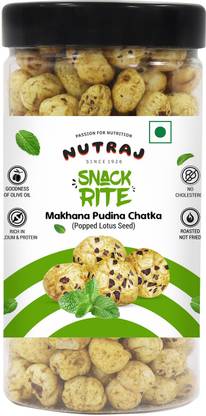 Nutraj Snackrite Pudina Foxnut 70g, Mint Foxnut Roasted in Olive Oil, Roasted Makhana, Fox Nut