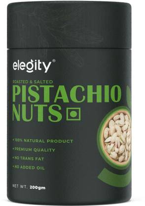 Elegity Salted Pistachios -Papertube (200 gm) | Namkeen Pista Dry Fruit Pistachios