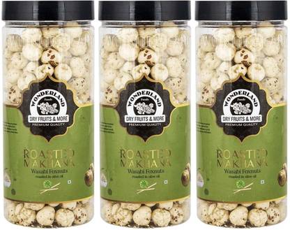 WONDERLAND Makhana Premium Wasabi Foxnuts (Pack of 3-100g Each) Assorted Nuts