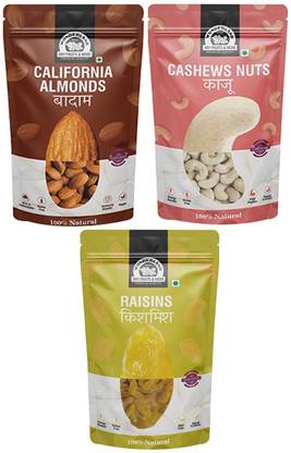 WONDERLAND Almonds, Cashews and Raisins Combo 750 grams Almonds, Cashews, Raisins