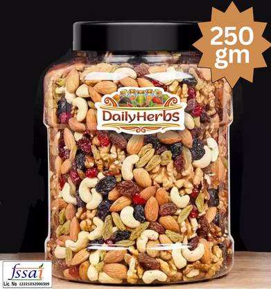 डेलीहर्ब्स मिक्स ड्राई फ्रूट | पांचएमईवीए | 250gm | AA+