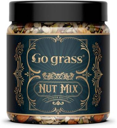GO GRASS Premium International Healthy Nutmix | 10+ Mix Dry Fruits | Ready to eat | Assorted Nuts