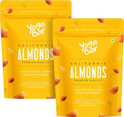 Yogabar Premium 100% Natural California Almonds 1kg Almonds  (2 x 0.5 kg)