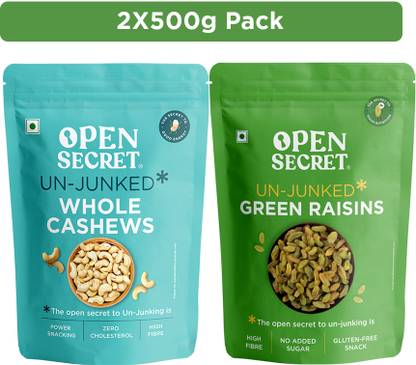 OPEN SECRET Premium Dry Fruits Combo � Kaju Cashews, Kishmish Green Raisins Assorted Nuts