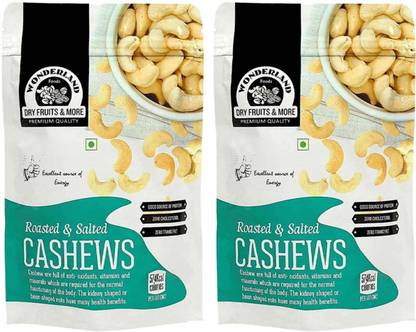 WONDERLAND Foods Roasted & Salted Cashews, 400g Pack of 2(200g Each) Cashews