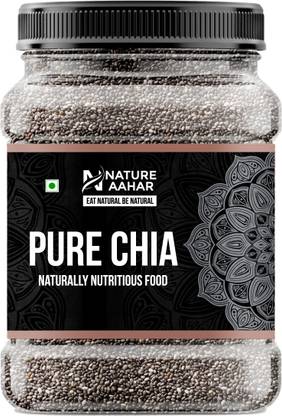 Nature Aahar organic Raw Chia for Weight loss Management, with Omega 3 and Fiber, and Calcium Chia Seeds, Black Chia Seeds