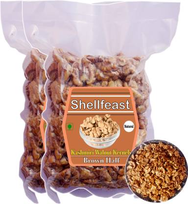Shellfeast Brown Walnut Kernels, Premium Walnut Kernels Without Shell, Akhrot Giri Walnuts