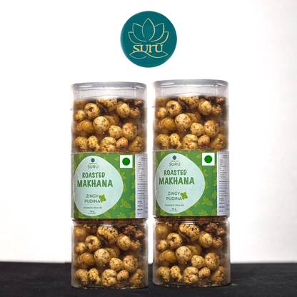 SURU Roasted Makhana Foxnuts, Zingy Pudina Flavour, Olive Oil Roasted Fox Nut