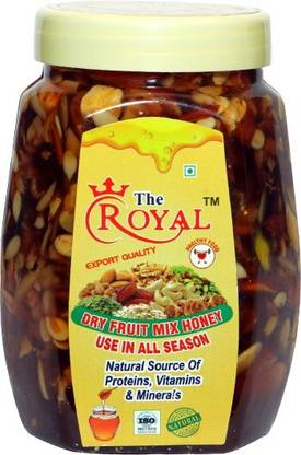 THE ROYAL Honey DryFruit Mix 500g Cashews, Walnuts, Pistachios, Figs, Almonds, Apricots, Raisins, Dates