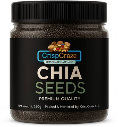 crispcraze Natural Raw Chia Seeds , Rich in Calcium, seeds| Chia Seeds (250 g) Assorted Seeds & Nuts