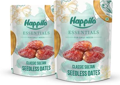 Happilo Essentials Classic Sultan Seedless Dates, Exquisite Taste and Texture, Vitamins, Dates