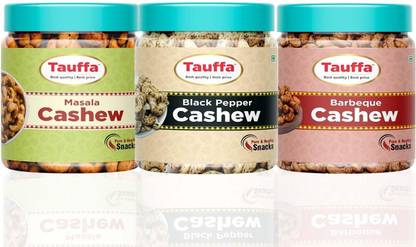 Tauffa Premium Cashew Combo – Spiced, Crunchy & Irresistible | Pack of 3 Varieties Cashews