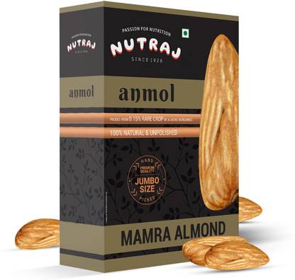Nutraj 100% Natural Premium Anmol Mamra Almonds/Badam Reduces Bad Cholesterol Almonds