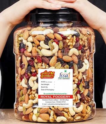 Royal foodery Mix Dry Fruit | Panchmeva | 250gm Assorted Fruits & Nuts, Almonds, Raisins, Cherries, Dates