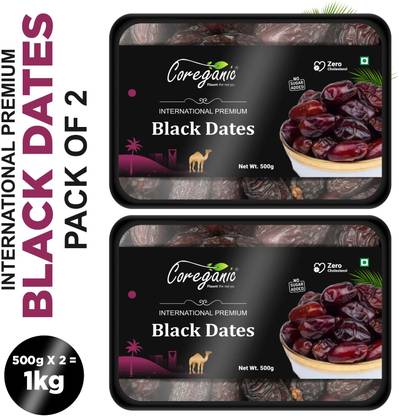 Coreganic 100 % Natural International Premium Black dates (Khajoor) Dates
