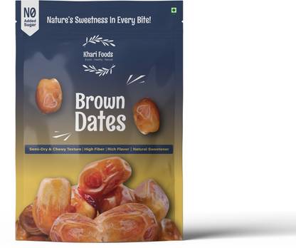 Khari Foods Premium Brown Dates, Khajur / Khajoor, Fibre Rich, Energy Booster Snacks Dates