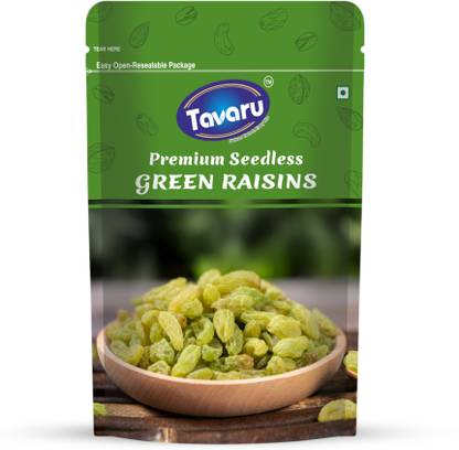 Tavaru Premium Seedless Green Raisins, Dry Fruit Rich in Fiber, Iron, and Antioxidants Raisins