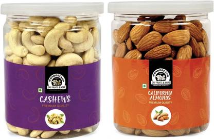 WONDERLAND Foods - California Almonds & Cashews W320 | 500g (250g X 2) Jar Almonds, Cashews