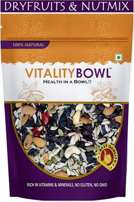 VITALITY BOWL DryFruits Nutmix Seeds & Nuts | Mix Nuts, Seeds & Berries | Super Nutritious Assorted Seeds & Nuts, Assorted Fruits & Nuts