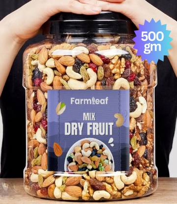 FarmLeaf Mix Dry Fruit | Panchmeva | 500gm | A+ Almonds, Cashews, Raisins, Dry Dates, Apricots, Assorted Fruits & Nuts