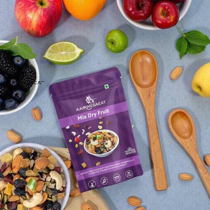 AJURWEDAEAT Mixed Dry Fruits - S - 122 Almonds, Cashews, Cranberries, Cherries, Raisins, Kiwi, Mango, Apricots