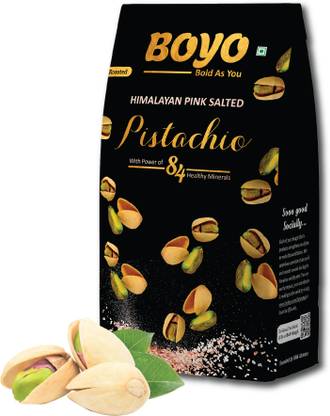 BOYO Roasted Pistachio 200 gms Himalayan Pink Salted - Dry Roasted, Non Fried, Zero Oil, Crunchy Healthy Snack Pistachios