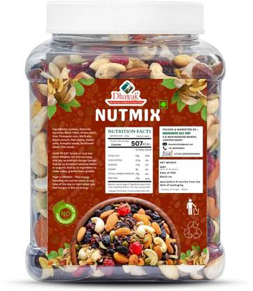 Dhawak Trail Mix Dry fruits & Seeds Jar Pack |Healthy Snacks Assorted Nuts