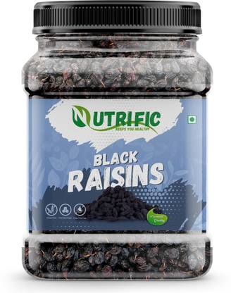 Nutrific Black Raisins | Kali Kishmish | Natural | Tasty | Kali Dakh | Premium Raisins