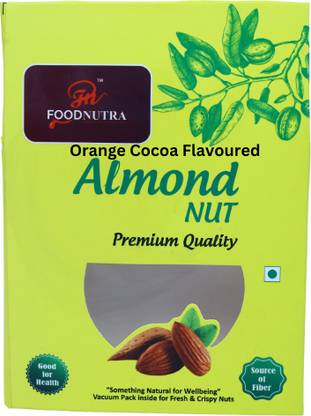 FOODNUTRA Orange Cocoa Flavoured Badam Nuts | No Refined ugar|Low Calorie Nuts Almonds