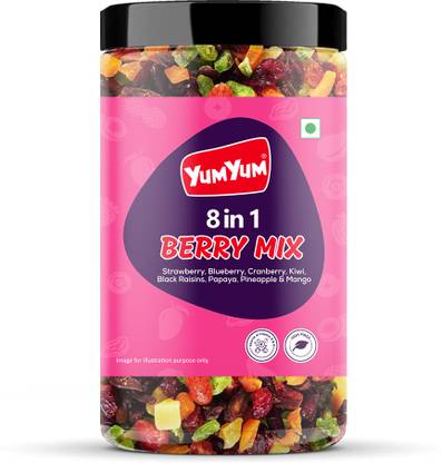 YUM YUM Dried Berry Mix 400g - Cranberries, Raisins, Strawberries, Blueberry, Kiwi, Papaya, Pineapple, Mango