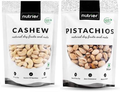 NUTRIER Premium Natural Cashews, Pistachios