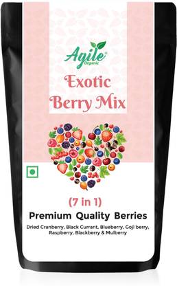 Agile Organic Berry Mix 400g | Dried Berries | Healthy Snacks | Antioxidants | Vegan Cranberries, Blueberry, Raspberries, Blackberry, Mulberries, Goji Berries, Black Currant
