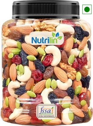 Nutrilin Mix Dry Fruit | Panchmeva | 250GM | JAR | Almonds, Cashews, Raisins, Pistachios