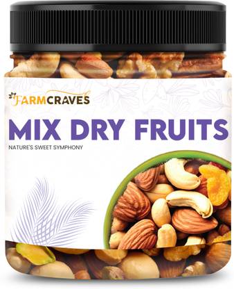 FARMCRAVES Mix Dry Fruits 1 KG – Almond, Cashew, Apricot, Green & Black Raisins, Kiwi  (1000 g)