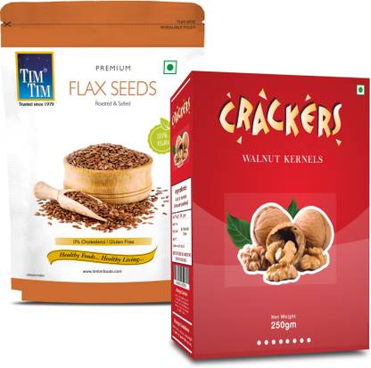 Tim Tim Premium-Combo of Flax Seeds and Crackers I Tasty and Healthy I Natural Assorted Seeds & Nuts