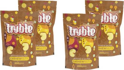 tryble Roasted & Salted 200 gm Combo Pack of 4 Cashews