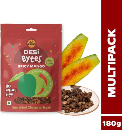 GO DESi Bytes Spicy Mango, Fruit Snacks, Dried Mango, Dehydrated Mango