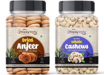 HappyWally Dry fruits Combo Pack of Almonds and Cashews 200gm Each | Almonds, Cashews