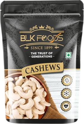 BLK FOODS Premium Whole Cashew Nuts Plain (100% Crunchy Kaju) Cashews