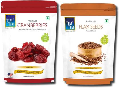 Tim Tim Premium-Cranberries 250g and Flax seeds 200g, Cranberries