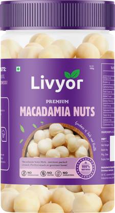 LIVYOR Australian Macadamia Nuts Kernels | Rich in Protein & Fiber | Dry Fruits Macadamia Nuts