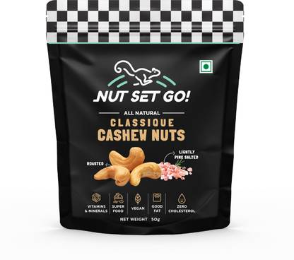 Nut Set Go! Classic Cashew Nuts, 50 Gms (Pack of 2) Cashews